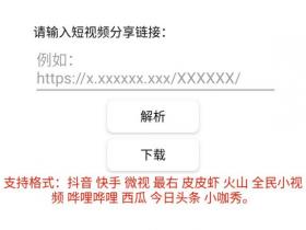 短视频无水印下载,快手丶抖音丶皮皮虾等多种短视频软件无水印下载