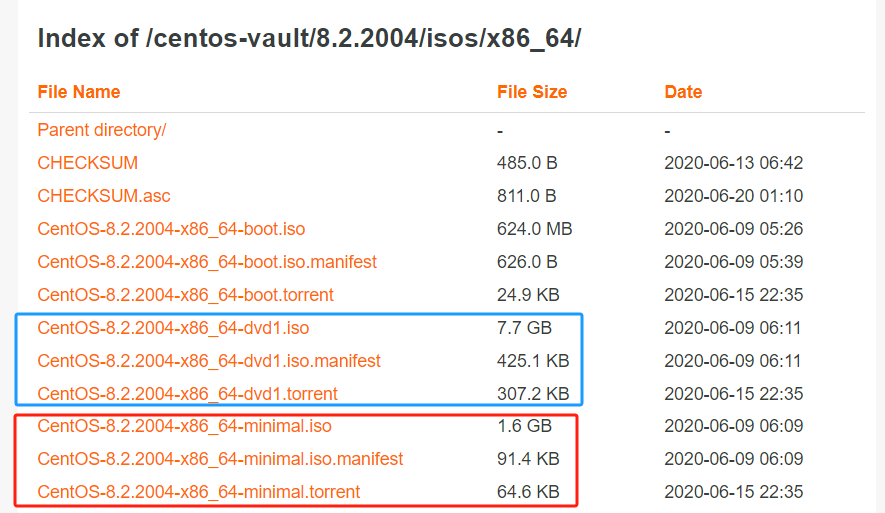 各版本的centos 678下载，包括各个版本的说明和无桌面版（最小化安装模式）